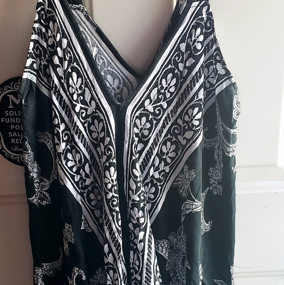 Denim 24/7 Maxi Sundress. Size 22/24 1X. Black & White